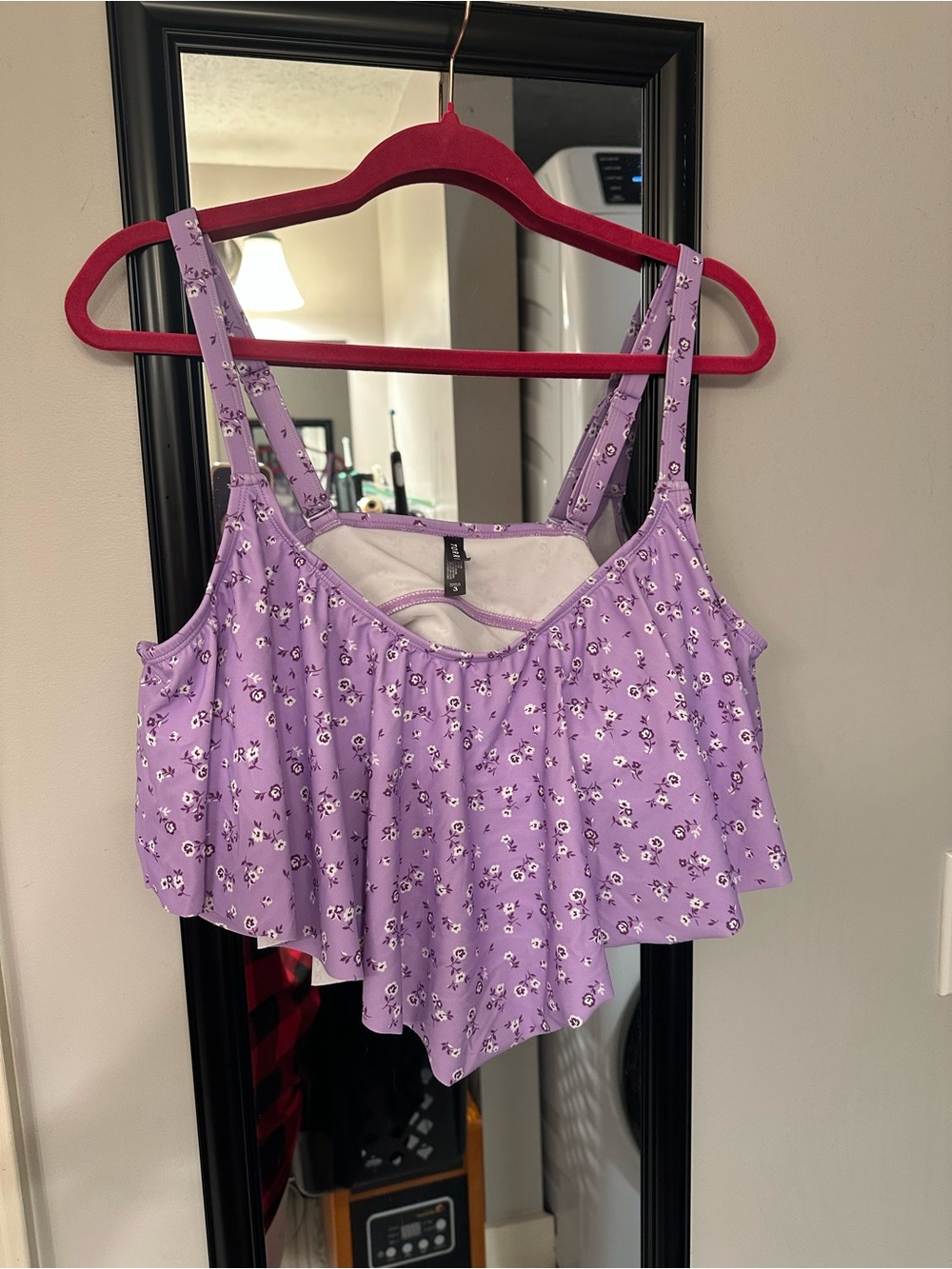 torrid Lavender Floral Ruffle Bikini Top